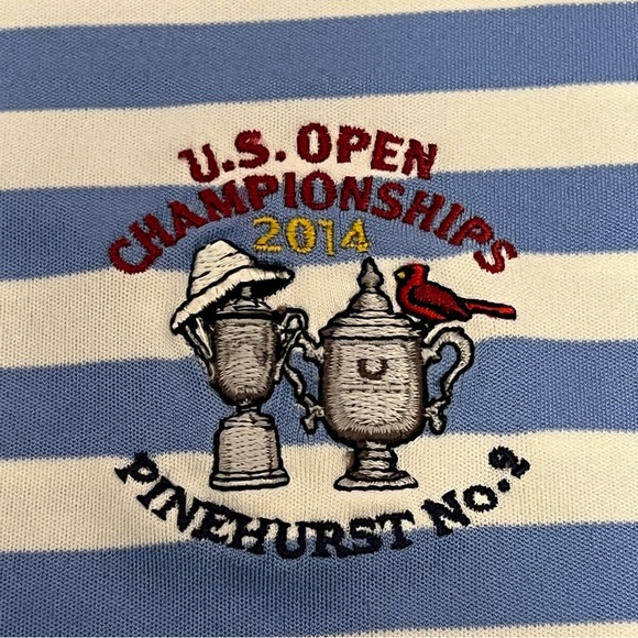 U.S. Open Collection Men’s Shirt Vintage 2014 Pinehurst Size Large Striped Polo - Picture 3 of 10